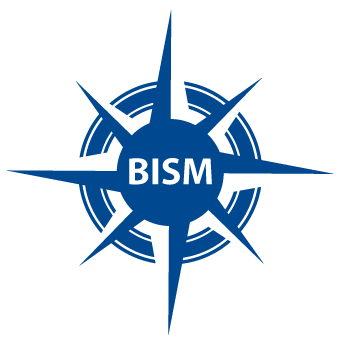 BISM Logo, blue compass